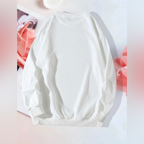 Causal Crew Neck Pullover Sweatshirts Solid Black or White - Picture 2 of 11